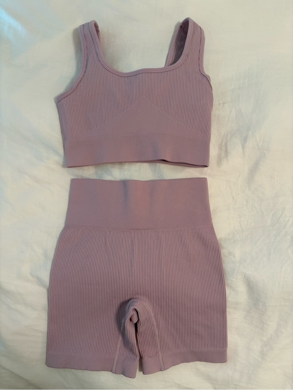 Amazon Ribbed Seamless Sports Bra and Shorts Set
